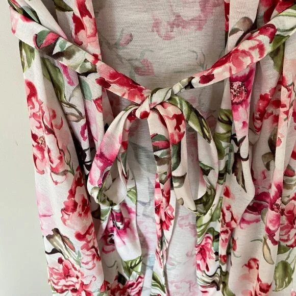 SHOW Me Your MuMu Pink and White Floral Kimono Robe - Picture 5 of 6